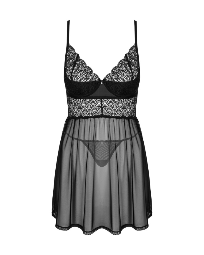 Еротичний комплект Obsessive Chemeris babydoll & thong M/L, пеньюар та стрінги фото 3