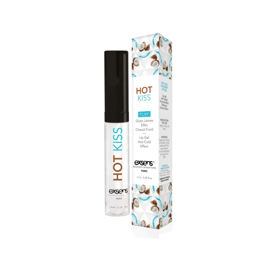 Стимулирующий блеск для губ EXSENS Coconut Hot Kiss 7 мл, согревает и охлаждает фото 4