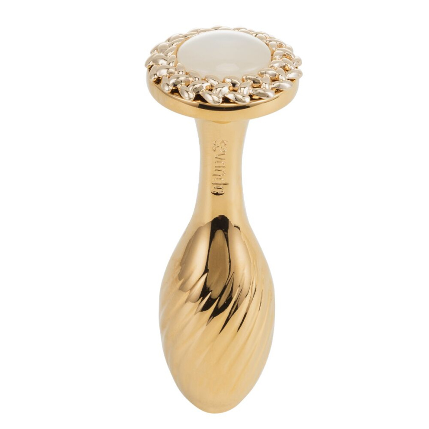 Металева анальна пробка LOCKINK SEVANDA Pearl Pear-shape Anal Plug, зі штучною перлиною фото 3