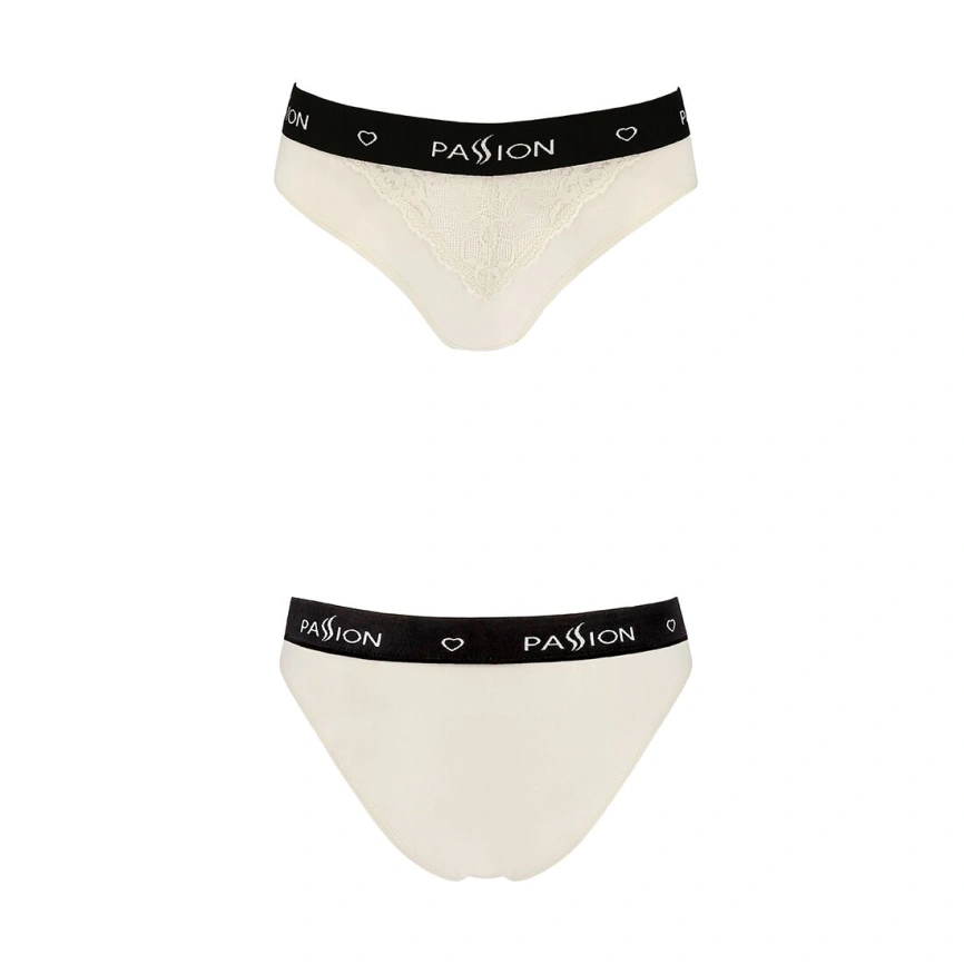 Трусики с широкой резинкой и кружевом Passion PS001 PANTIES M, ecru фото 9