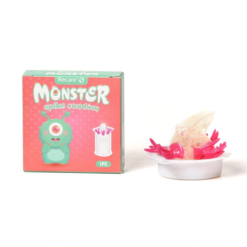 Насадка на член Recare Turquoise Monster Spike Condom (презерватив с усиками) фото 1