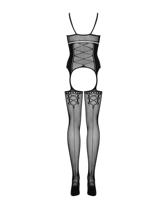 Бодистокинг Obsessive Bodystocking G314 S/M/L, имитация корсета и корсетной шнуровки фото 6