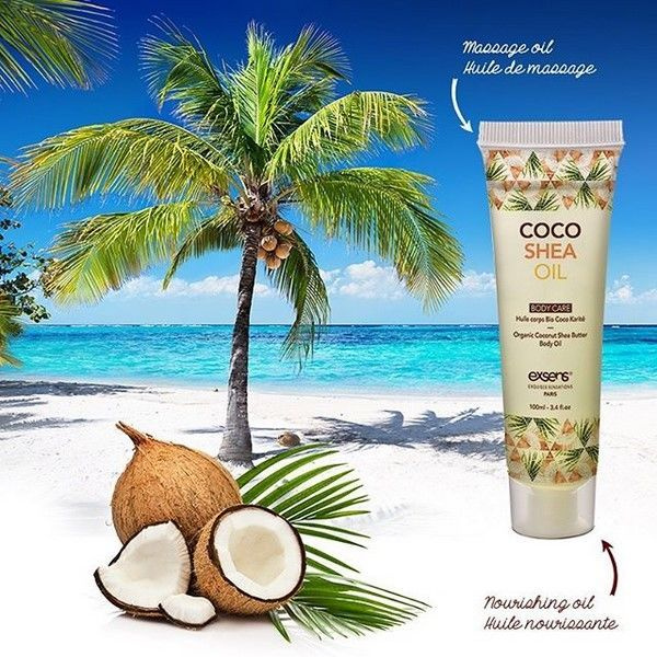 Органічна кокосова олія каріте (ши) для тіла EXSENS Coco Shea Oil 100 мл, сертифікат ECOCERT фото 3