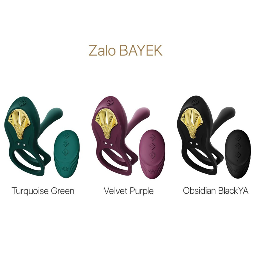 Смарт-ерекційне кільце Zalo - BAYEK Velvet Purple, подвійне з ввідною частиною, пульт ДК фото 8
