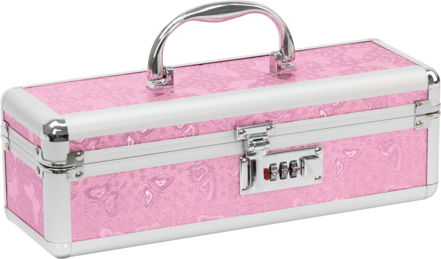 Кейс для зберігання секс-іграшок BMS Factory - The Toy Chest Lokable Vibrator Case Pink з кодовим за фото 2