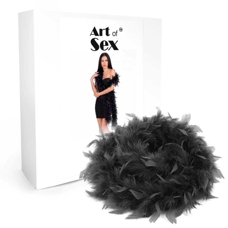 Боа из перьев Art of Sex, длина 2 метра, цвет черный фото 2
