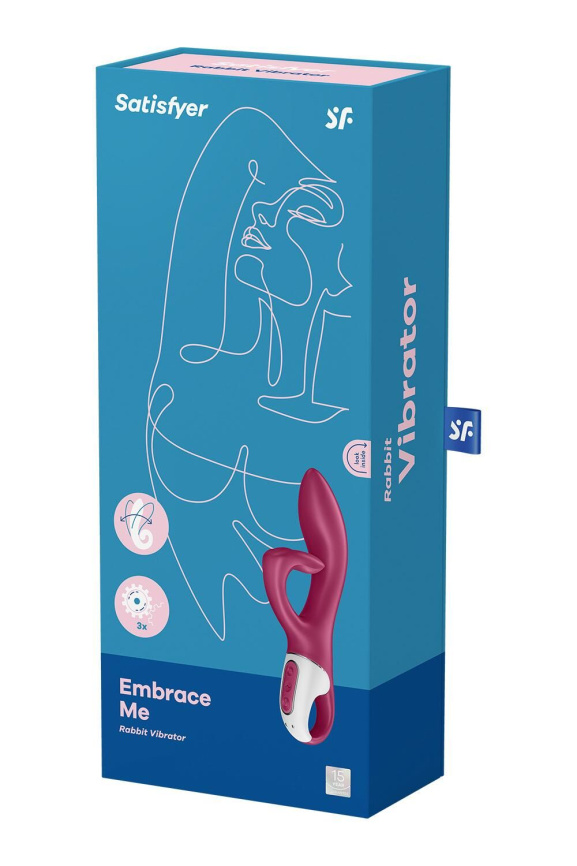 Вібратор-кролик із потрійним відростком Satisfyer Embrace me Berry, 2 мотори, діаметр 3,6 см фото 7