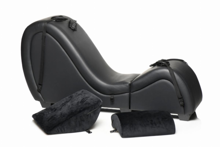 Секс-крісло з подушками Master Series Kinky Sex Lounge with Cushions - Black фото 6