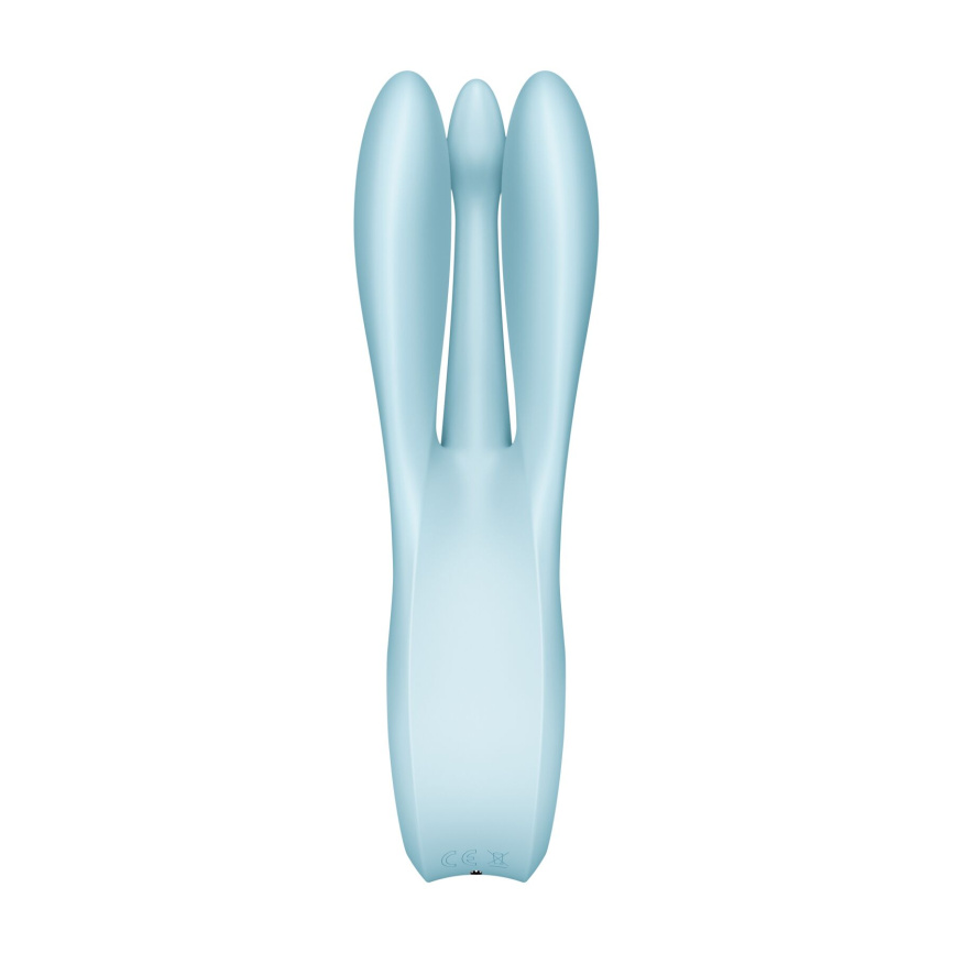Кліторальний вібратор Satisfyer Threesome 1 Light Blue з трьома гнучкими пальчиками фото 4