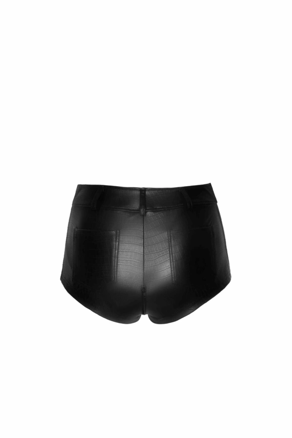 Шортики Noir Handmade F318 Wild, 3XL, black, под латекс, крокодиловый принт, с доступом фото 6