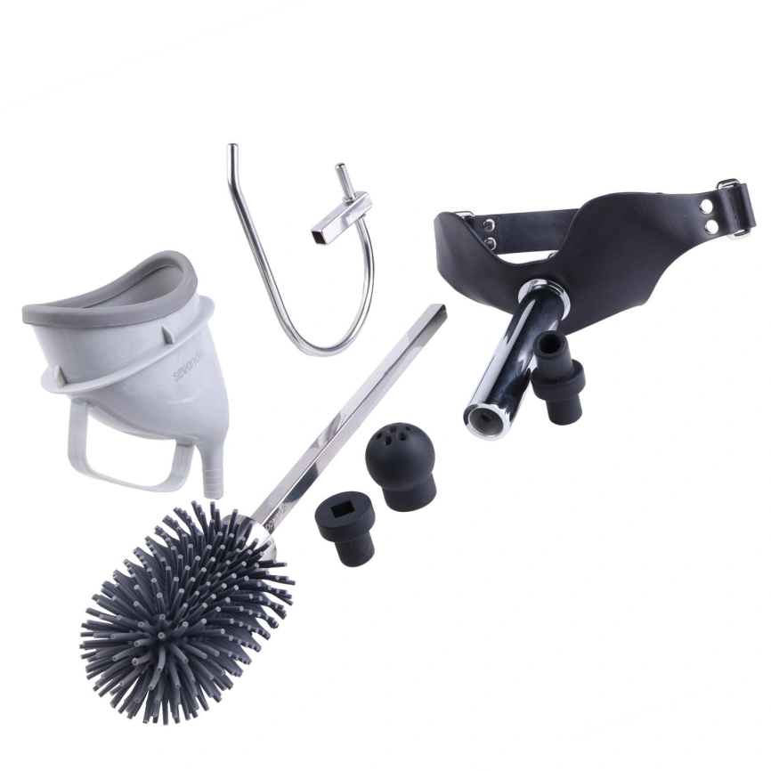 Набор для доминирования LOCKINK SEVANDA Objectification Bathroom Set, маска и 4 насадки фото 1