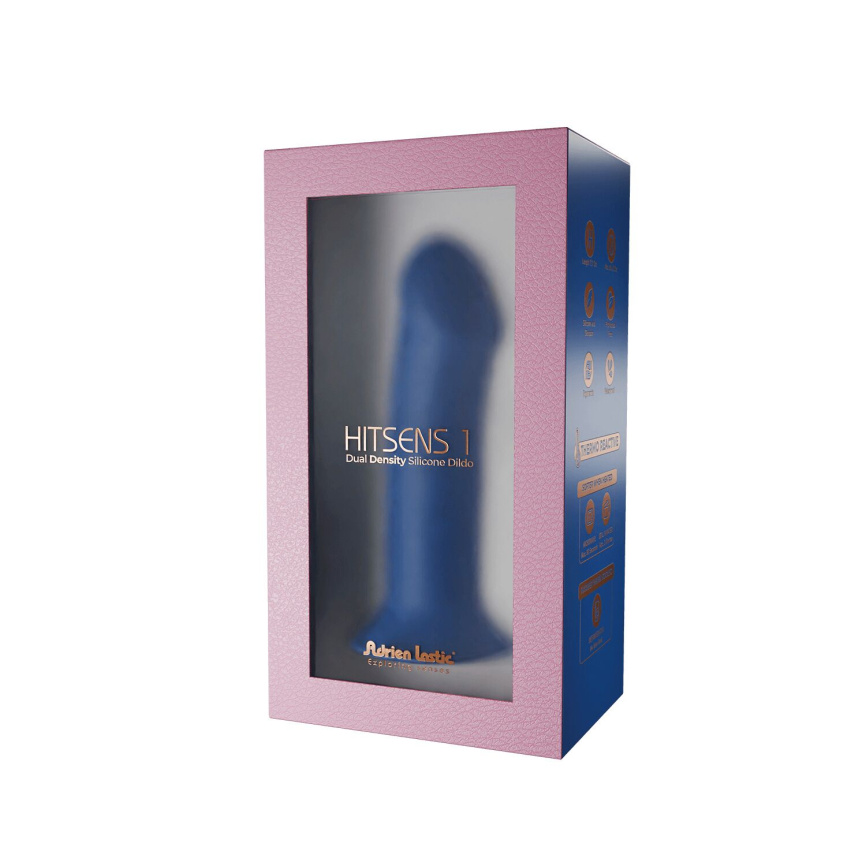 Двошаровий дилдо Adrien Lastic Hitsens 1 Blue, підходить для страпона, діаметр 4,5 см, довжина 17,7 см фото 2