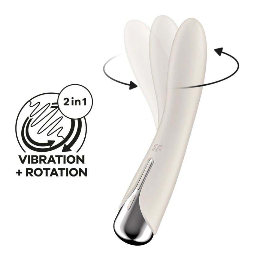 Вибратор точки G с вращением Satisfyer Spinning Vibe 1 Beige, 2 мотора фото 1
