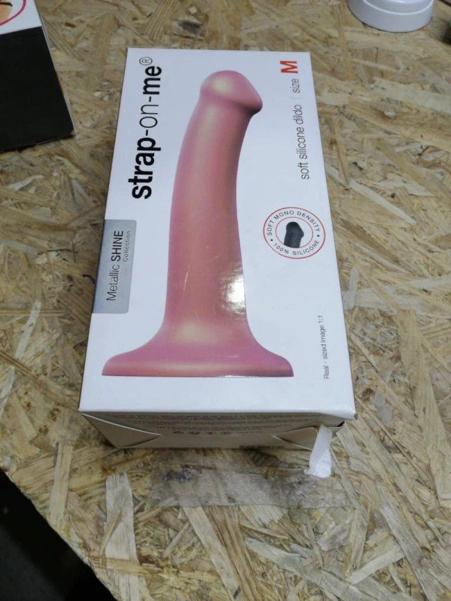 Насадка для страпона Strap-On-Me Mono Density Dildo Rose M (мятая упаковка!!!) фото 2