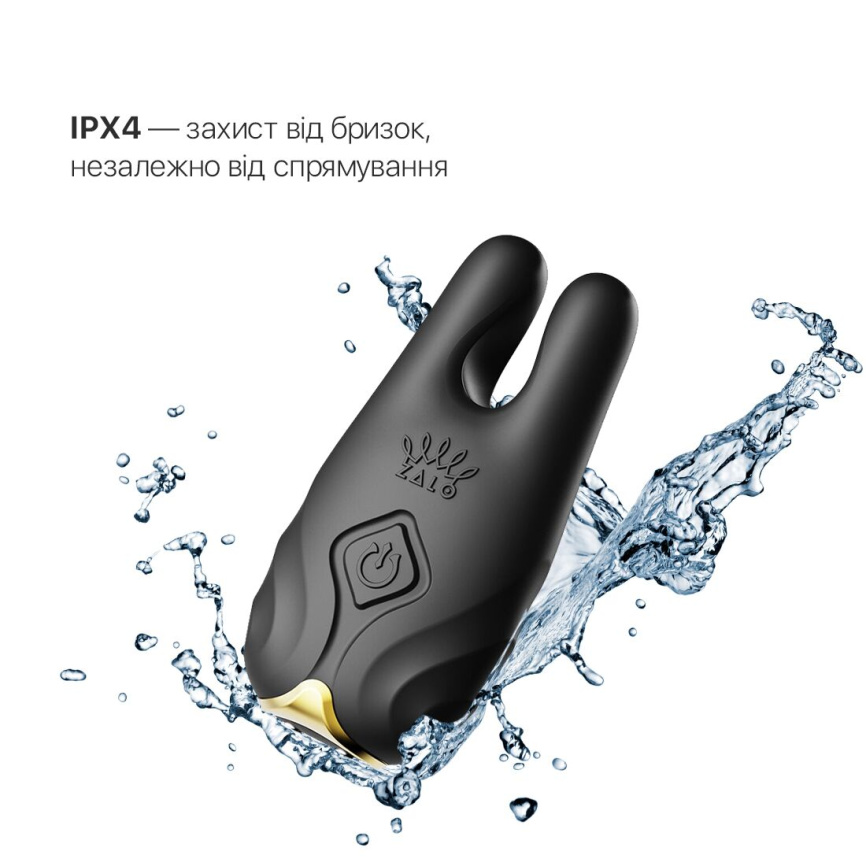 Смарт-вібратор для грудей Zalo - Nave Obsidian Black, пульт ДК, робота через додаток фото 5
