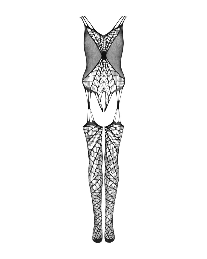 Ажурний бодістокінг під павутину Obsessive Bodystocking G325 black S/M/L, чорний, комбінезон фото 5