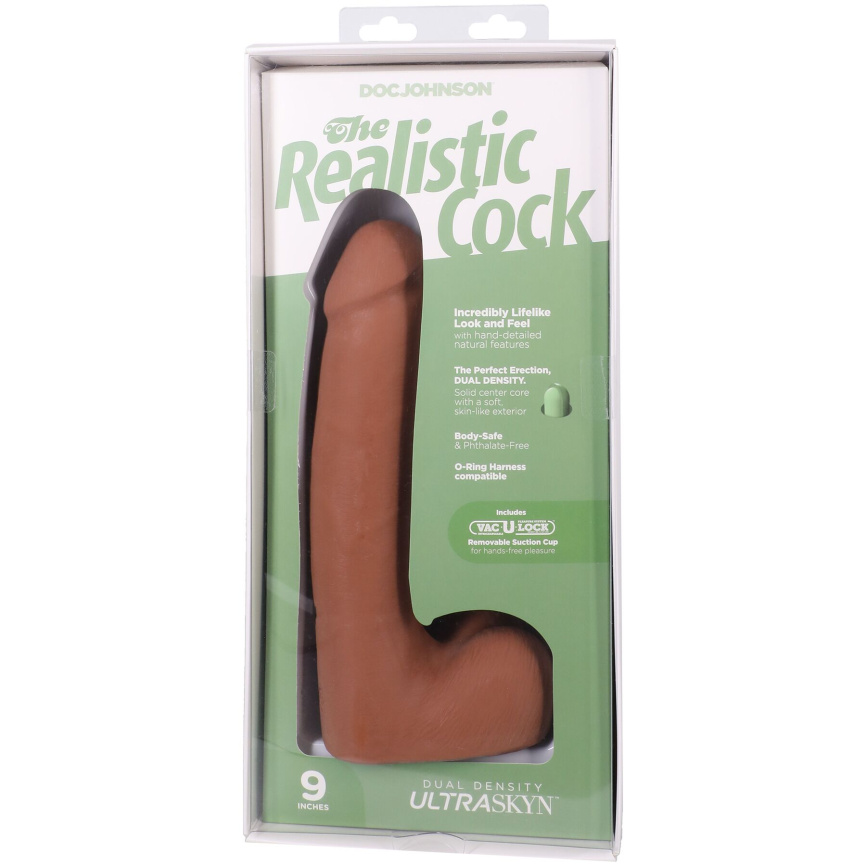 Фалоімітатор Doc Johnson The Realistic Cock ULTRASKYN - 9 Inch with Balls Caramel фото 9