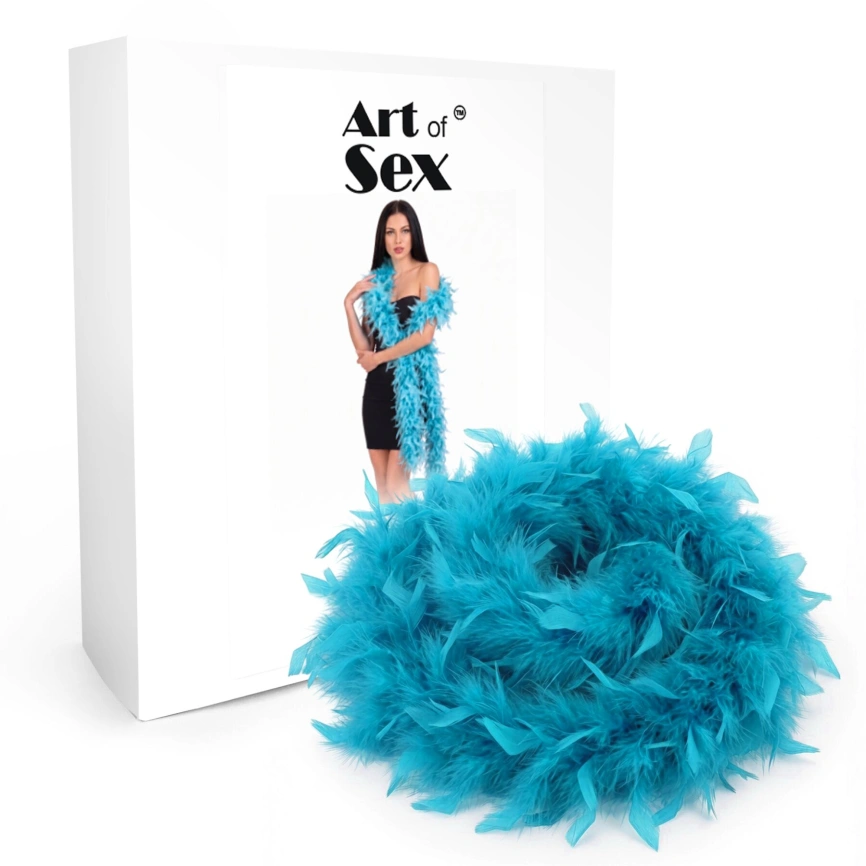 Боа из перьев Art of Sex, длина 2 метра, цвет голубой фото 2