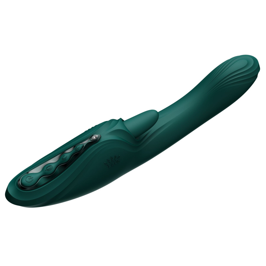 Смарт-вібратор Zalo Ares Turquoise Green, підігрів, 3 мотори, язичок для клітора, стимуляція точки G фото 4