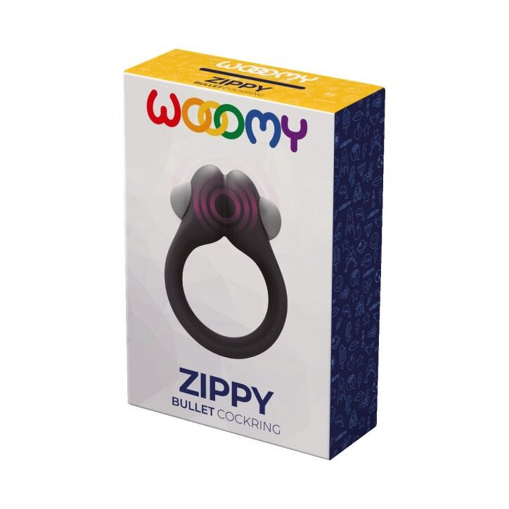 Ерекційне віброкільце Wooomy Zippy, 1 віброрежим, діаметр 3–4,2 см фото 4