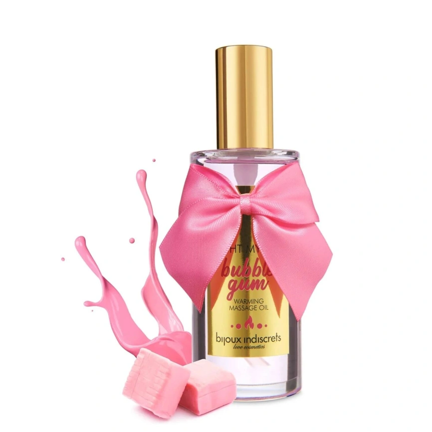 Разогревающее масло Bijoux Indiscrets Light my Fire – Strawberry Bubblegum (100 мл) фото 1
