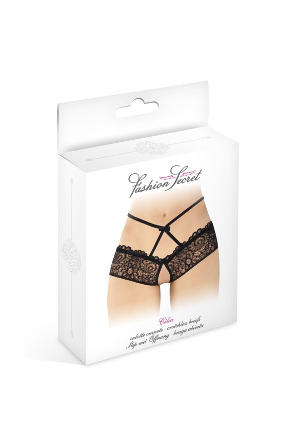Трусики з відкритим доступом Fashion Secret Celia Black, лямки на талії фото 3