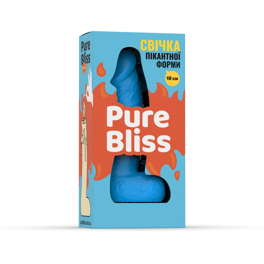 Свічка у вигляді члена Pure Bliss BIG Blue 18 см фото 7