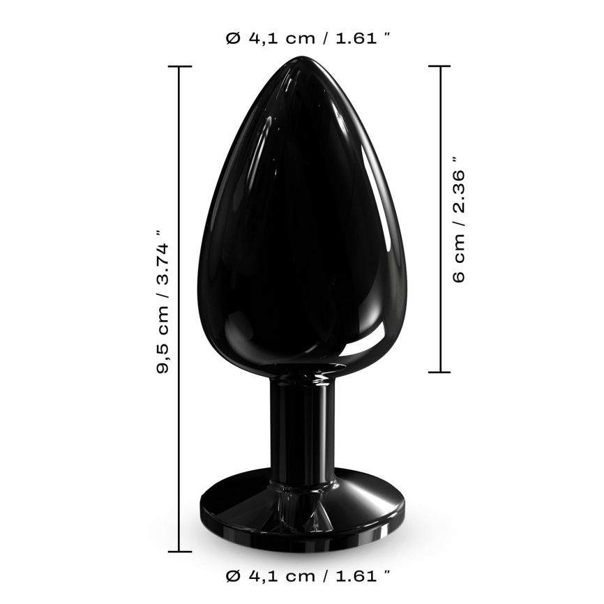 Металева анальна пробка з кристалом Dorcel Diamond Plug Black L фото 5
