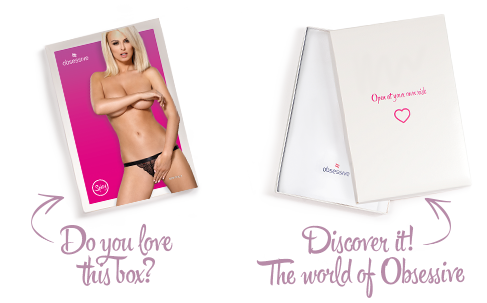 Мереживні танги з доступом Obsessive 828-THC-1 crotchless thong L/XL, чорні фото 8