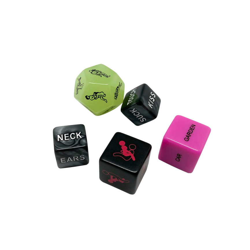 Набір кубиків Wooomy Ooo 5 Dice Set (EN): місця та пози для сексу, інтимні дії та частини тіла фото 1