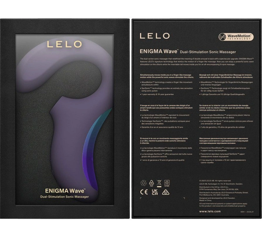 Клиторально-вагинальный звуковой стимулятор LELO Enigma WAVE Cyber Purple, 3 типа стимуляции фото 7