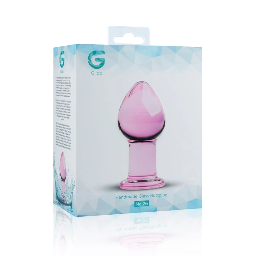 Розовая анальная пробка из стекла Gildo Pink Glass Buttplug No. 27 фото 4