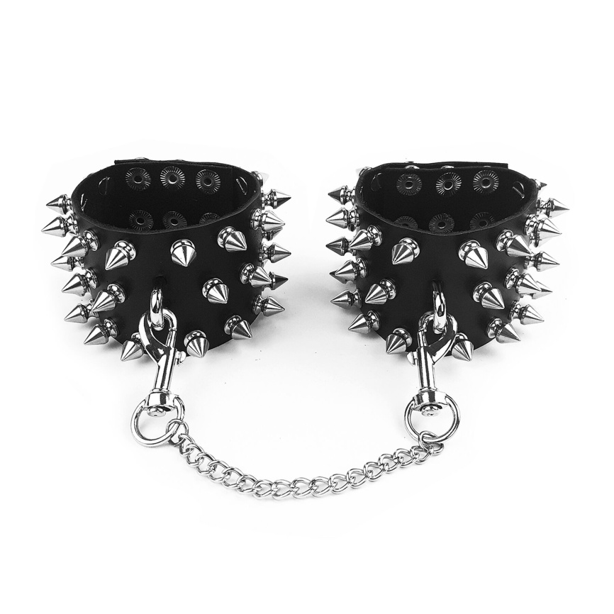 Наручники з шипами Art of Sex - Rose Spiked Leather Handcuffs, натуральна шкіра фото 3