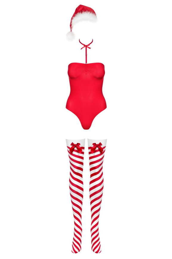 Боді Obsessive Kissmas teddy red L/XL (м'ята упаковка!!!) фото 4
