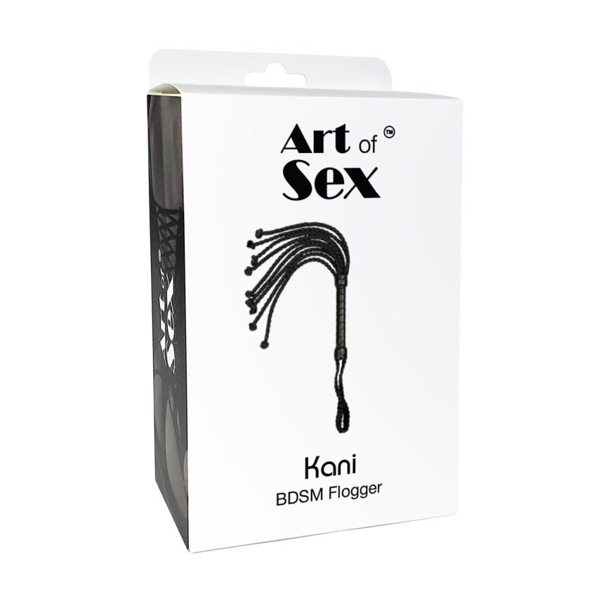 Ажурний батіг Кішка з екошкіри Art of Sex - Kani, колір чорний фото 4