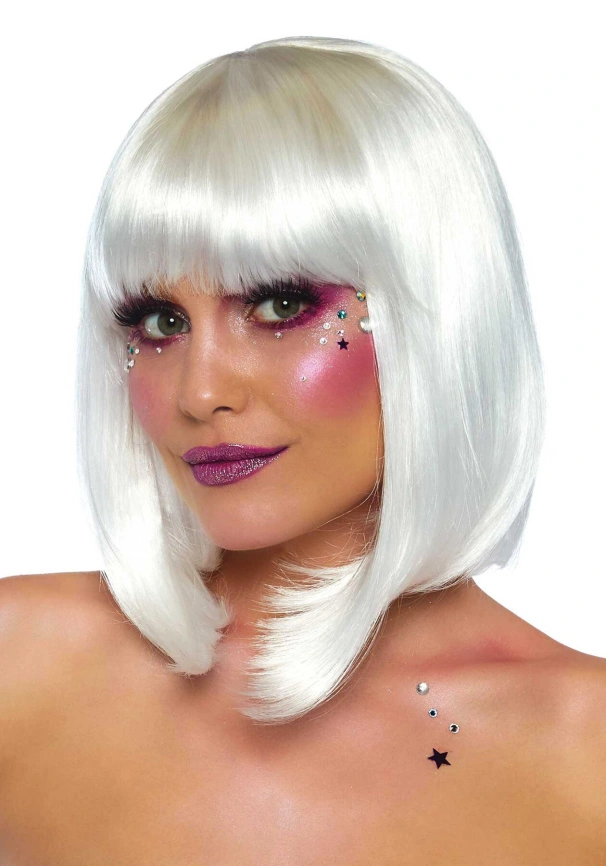 Светящийся в темноте парик Leg Avenue Pearl short natural bob wig White, короткий, жемчужный, 33 см фото 3