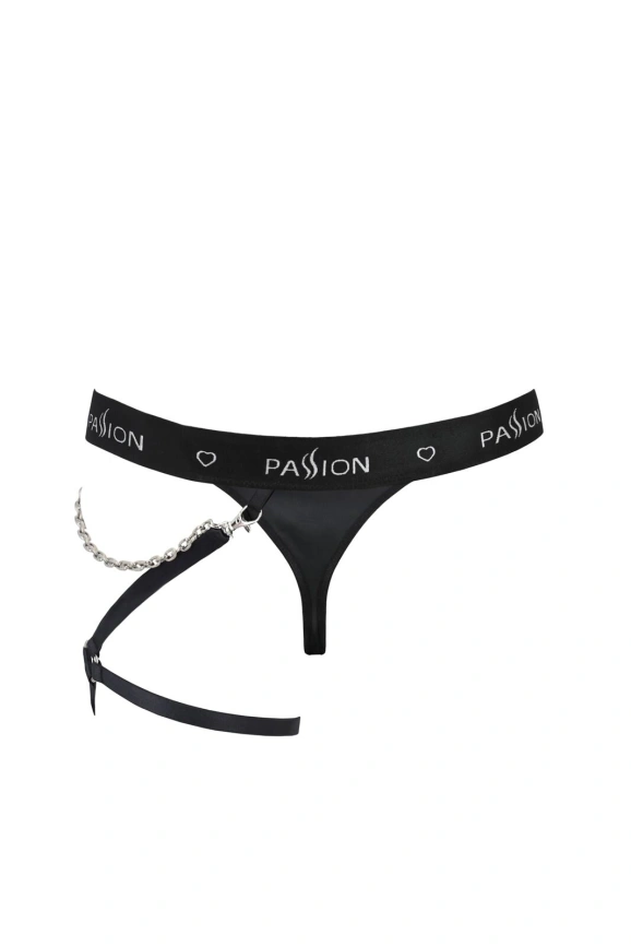 Мужские трусики танга с подвязкой Passion 058 THONG BILL XXL/XXXL Black фото 4