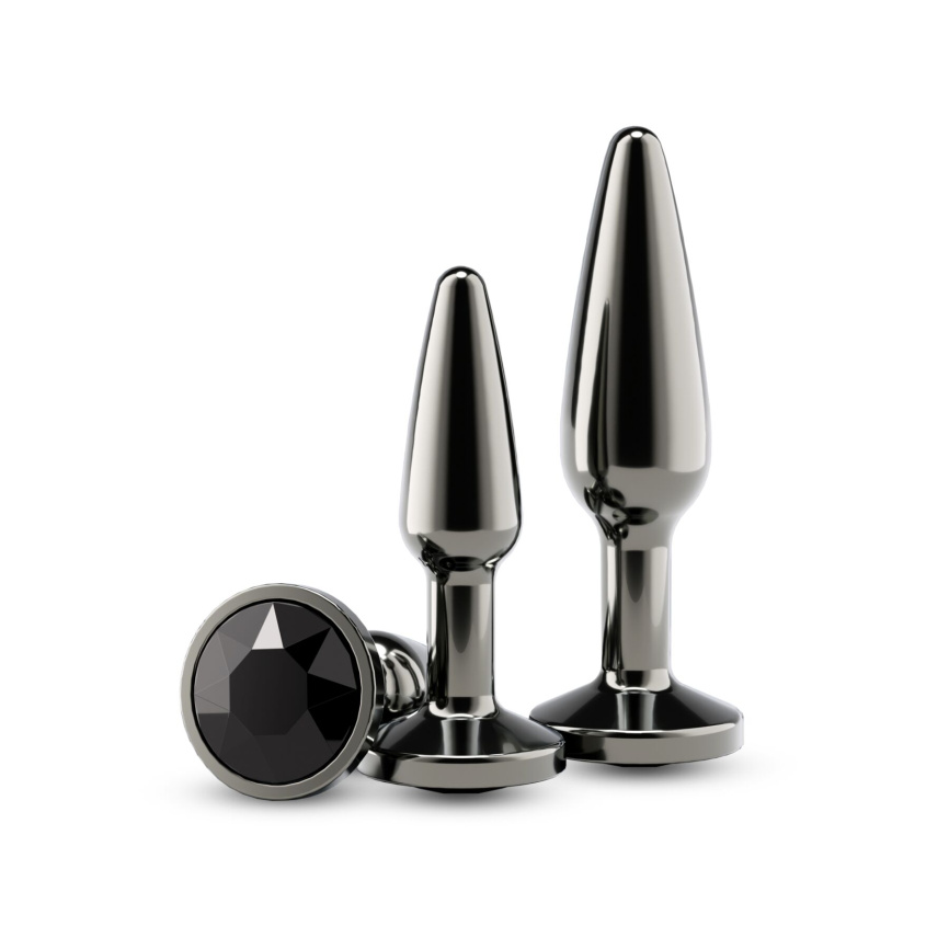 Набір анальних пробок NS Novelties Rear Assets - Tapered Trainer Kit - Gunmetal - Black фото 1