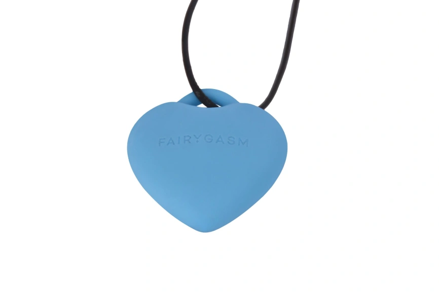Мини-вибратор «Сердечко» FairyGasm PleasureStone blue, 9 режимов, на шнурке фото 2