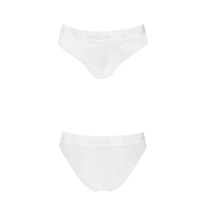 Трусики с широкой резинкой и кружевом Passion PS001 PANTIES S, white фото 9