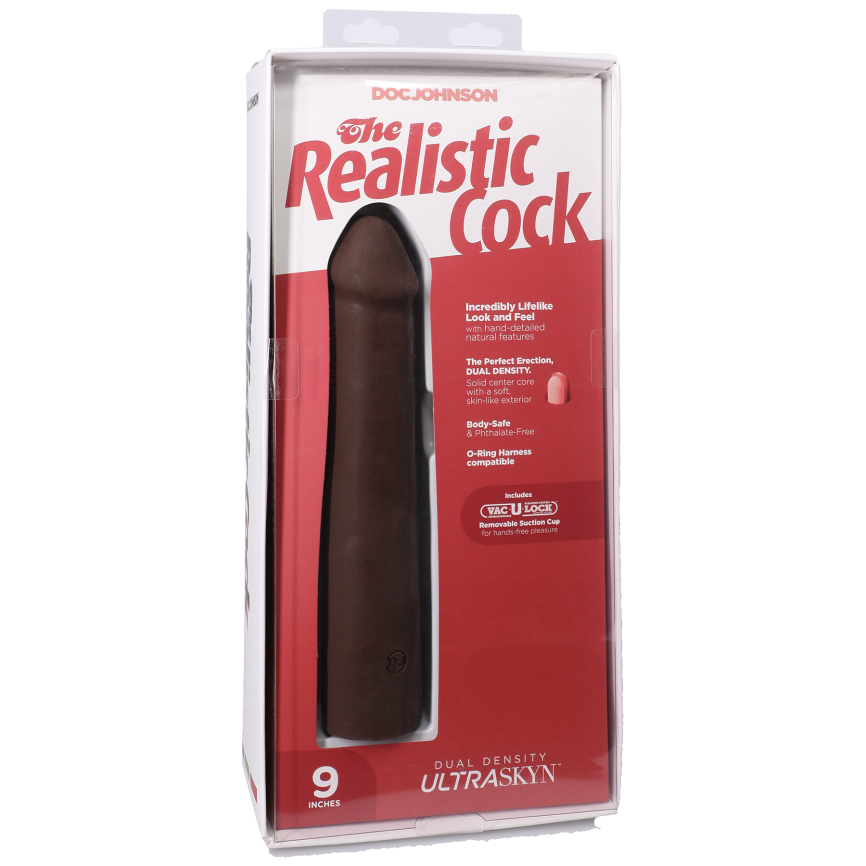 Фалоімітатор Doc Johnson The Realistic Cock ULTRASKYN - 9 Inch Chocolate фото 8
