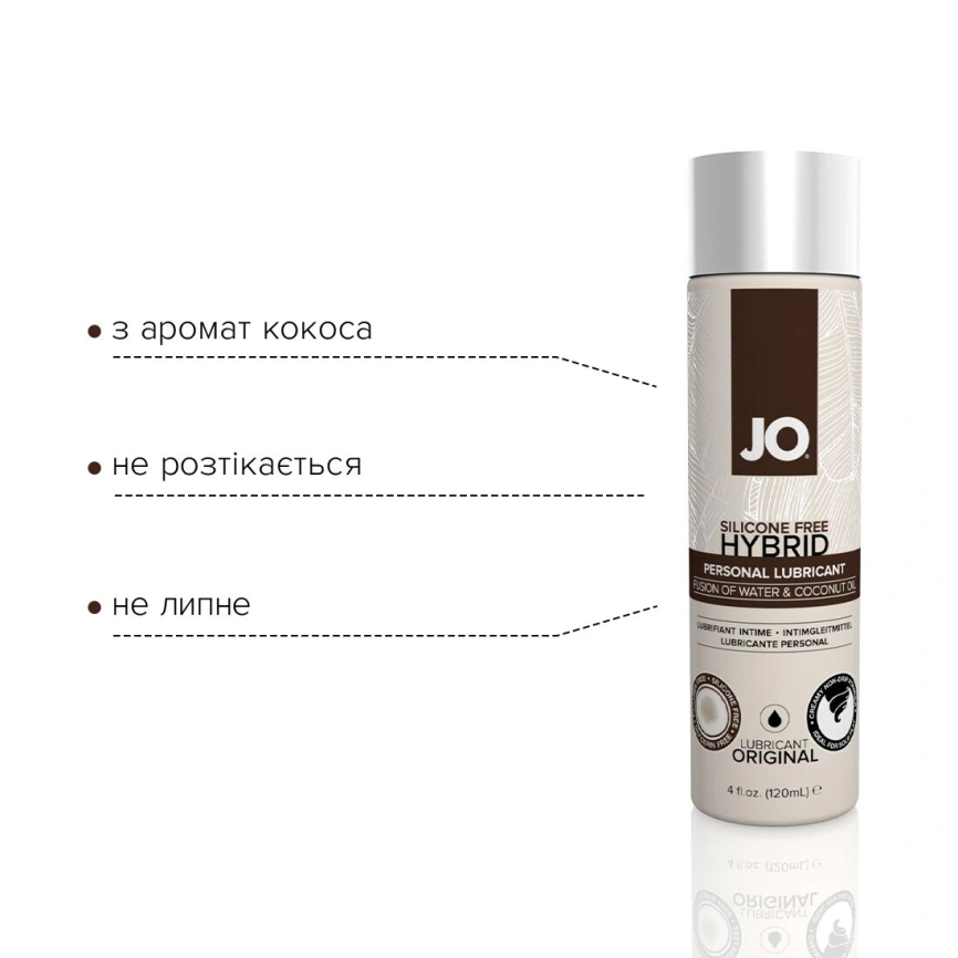 Смазка-крем с кокосовым маслом JO Coconut Hybrid ORIGINAL (120 мл) белая фото 3