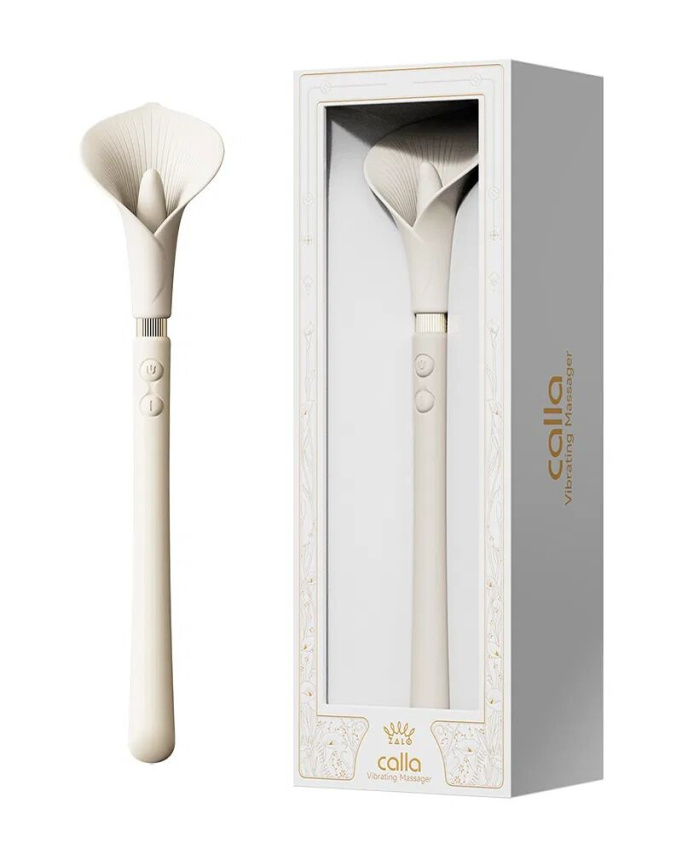 Розкішний вібромасажер Zalo – Calla Ivory White, двосторонній, 2 мотори фото 8