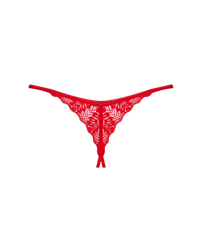 Трусики з доступом Obsessive Ingridia crotchless thong XL/2XL, червоні фото 4