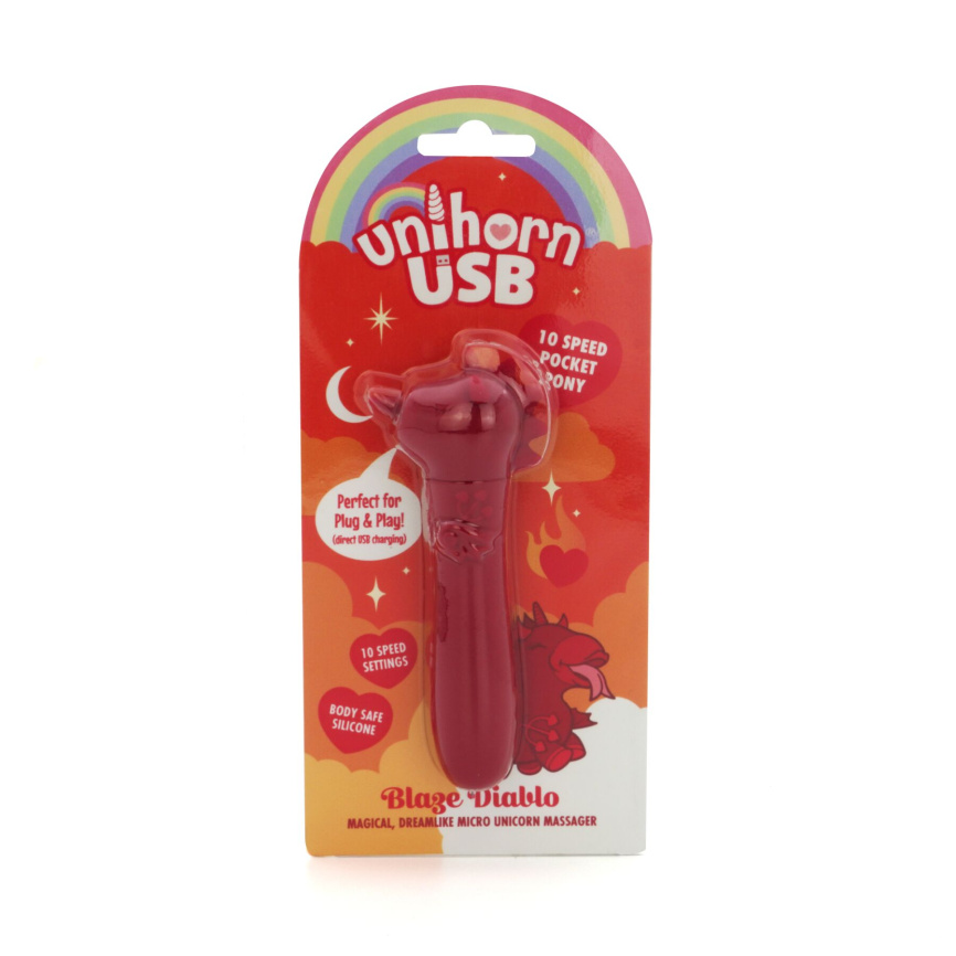 Вібратор-єдиноріжка Unihorn USB Bullet – Blaze Diablo віброкуля, USB-зарядка, 10 режимів фото 6