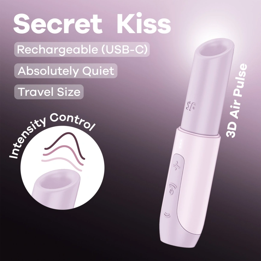 Вакуумный стимулятор Satisfyer Secret Kiss, магнитная технология 3D Air Pulse, 30 режимов, крышечка фото 7