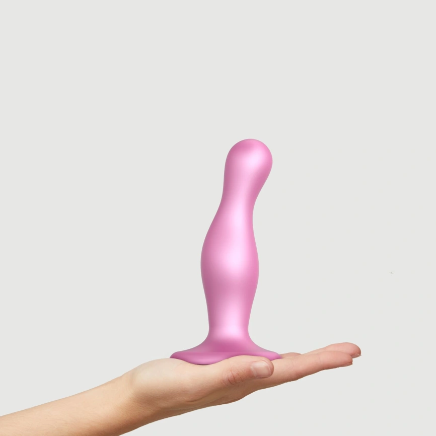 Насадка для страпона Strap-On-Me Dildo Plug Curvy Rose Dragee Metallic M фото 1