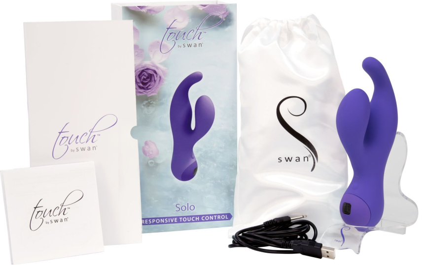 Вібратор-кролик з сенсорним управлінням Touch by SWAN - Solo Purple, глибока вібрація, для точки G фото 6