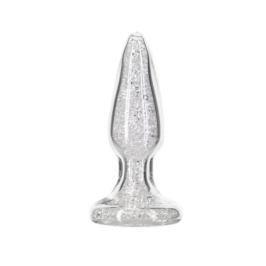 Стеклянная анальная пробка Pillow Talk Fancy Luxurious Glass Anal Plug, ⌀3,1см, вибропуля в подарок фото 1