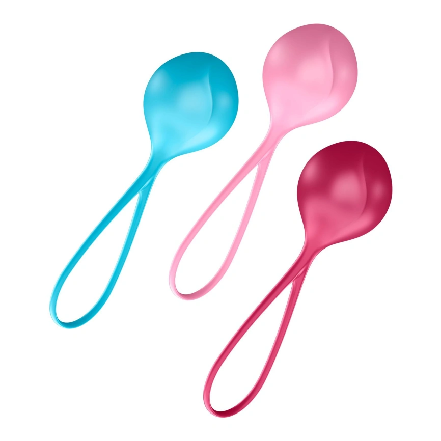 Вагинальные шарики Satisfyer Strengthening Balls (3шт), диаметр 3,8см, масса 62-82-98г, монолитные фото 1